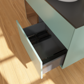 Тумба под раковину Villeroy & Boch Finion 100х50,1 см с подсветкой МДФ оливковый матовый лак/стекло черное матовое G892GNGM