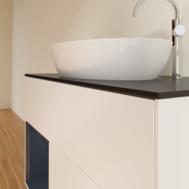 Тумба под раковину Villeroy & Boch Finion 100х50,1 см с подсветкой МДФ белый матовый лак/стекло черное матовое G892HGMT