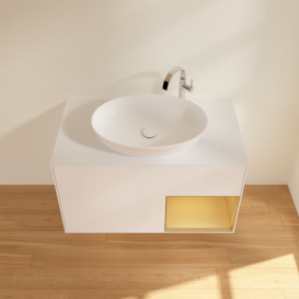 Тумба под раковину Villeroy & Boch Finion 100х50,1 см с подсветкой МДФ белый матовый лак/стекло белое матовое F901HFMT