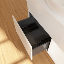 Тумба под раковину Villeroy & Boch Finion 100х50,1 см с подсветкой МДФ глянцевый белый лак/стекло белое матовое F901MTGF