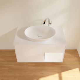 Тумба под раковину Villeroy & Boch Finion 100х50,1 см с подсветкой МДФ белый матовый лак/стекло белое матовое F901MTMT