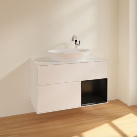 Тумба под раковину Villeroy & Boch Finion 100х50,1 см с подсветкой МДФ белый матовый лак/стекло белое матовое F901PDMT