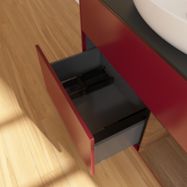 Тумба под раковину Villeroy & Boch Finion 100х50,1 см с подсветкой МДФ пион матовый лак/стекло черное матовое F902GNHB