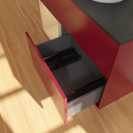 Тумба под раковину Villeroy & Boch Finion 100х50,1 см с подсветкой МДФ пион матовый лак/стекло черное матовое G892PCHB