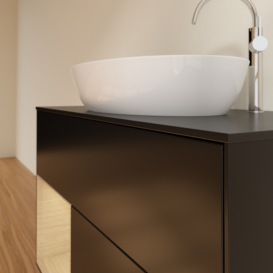 Тумба под раковину Villeroy & Boch Finion 100х50,1 см с подсветкой МДФ черный матовый лак/стекло черное матовое G892PCPD