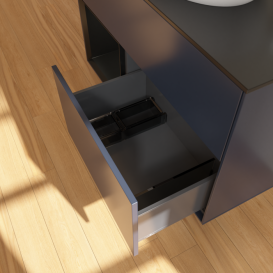 Тумба под раковину Villeroy & Boch Finion 100х50,1 см с подсветкой МДФ темно-синий матовый лак/стекло черное матовое G892PDHG