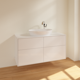 Тумба под раковину Villeroy & Boch Finion 120х50,1 см МДФ глянцевый белый лак/стекло белое матовое F91100GF
