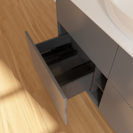 Тумба под раковину Villeroy & Boch Finion 120х50,1 см МДФ антрацит матовый лак/стекло белое матовое F91100GK