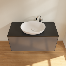 Тумба под раковину Villeroy & Boch Finion 120х50,1 см МДФ антрацит матовый лак/стекло черное матовое F91200GK