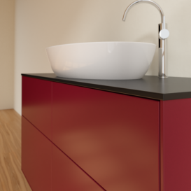 Тумба под раковину Villeroy & Boch Finion 120х50,1 см МДФ пион матовый лак/стекло черное матовое F91200HB