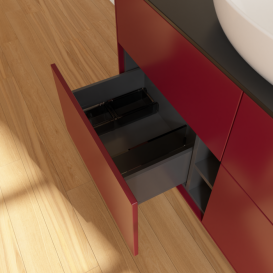 Тумба под раковину Villeroy & Boch Finion 120х50,1 см МДФ пион матовый лак/стекло черное матовое F91200HB