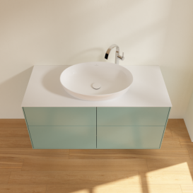 Тумба под раковину Villeroy & Boch Finion 120х50,1 см МДФ оливковый матовый лак/стекло белое матовое F91100GM