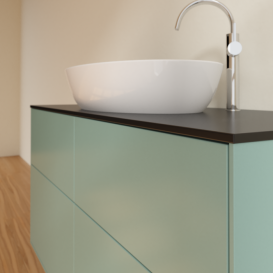 Тумба под раковину Villeroy & Boch Finion 120х50,1 см МДФ оливковый матовый лак/стекло черное матовое F91200GM