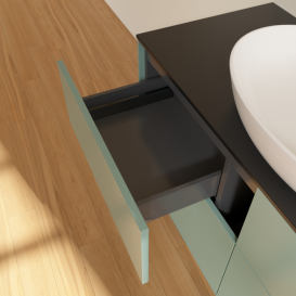 Тумба под раковину Villeroy & Boch Finion 120х50,1 см МДФ оливковый матовый лак/стекло черное матовое F91200GM