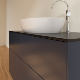 Тумба под раковину Villeroy & Boch Finion 120х50,1 см МДФ темно-синий матовый лак/стекло черное матовое F91200HG