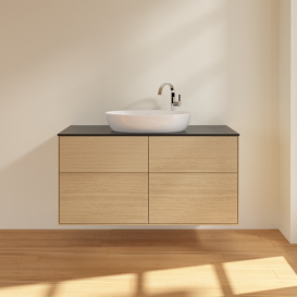 Тумба под раковину Villeroy & Boch Finion 120х50,1 см МДФ шпон дуба/стекло черное матовое F91200PC