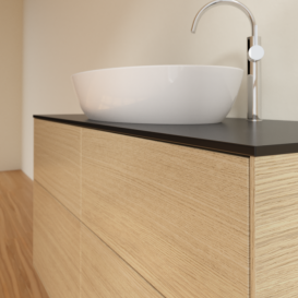 Тумба под раковину Villeroy & Boch Finion 120х50,1 см МДФ шпон дуба/стекло черное матовое F91200PC