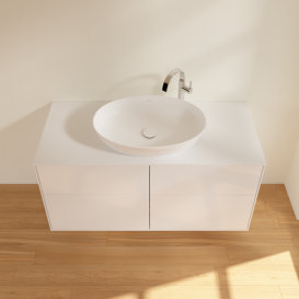 Тумба под раковину Villeroy & Boch Finion 120х50,1 см с подсветкой МДФ глянцевый белый лак/стекло белое матовое G91100GF