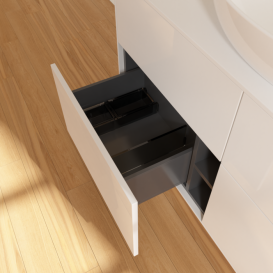 Тумба под раковину Villeroy & Boch Finion 120х50,1 см с подсветкой МДФ глянцевый белый лак/стекло белое матовое G91100GF