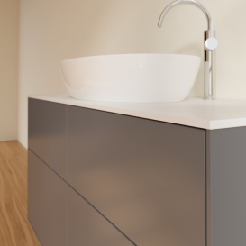 Тумба під раковину Villeroy & Boch Finion 120х50,1 см із підсвічуванням МДФ антрацит матовий лак/скло біле матове G91100GK