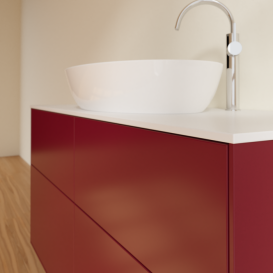 Тумба под раковину Villeroy & Boch Finion 120х50,1 см с подсветкой МДФ пион матовый лак/стекло белое матовое G91100HB