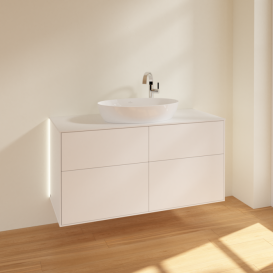 Тумба под раковину Villeroy & Boch Finion 120х50,1 см с подсветкой МДФ белый матовый лак/стекло белое матовое G91100MT