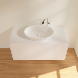 Тумба под раковину Villeroy & Boch Finion 120х50,1 см с подсветкой МДФ белый матовый лак/стекло белое матовое G91100MT