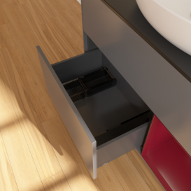 Тумба под раковину Villeroy & Boch Finion 100х50,1 см с подсветкой МДФ антрацит матовый лак/стекло черное матовое F902HBGK