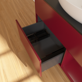 Тумба под раковину Villeroy & Boch Finion 100х50,1 см с подсветкой МДФ пион матовый лак/стекло черное матовое F902HBHB