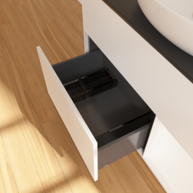 Тумба под раковину Villeroy & Boch Finion 100х50,1 см с подсветкой МДФ белый матовый лак/стекло черное матовое F902MTMT