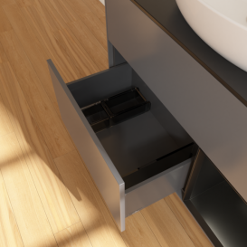 Тумба под раковину Villeroy & Boch Finion 100х50,1 см с подсветкой МДФ антрацит матовый лак/стекло черное матовое F902PDGK