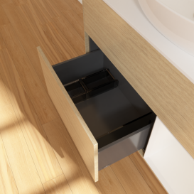 Тумба под раковину Villeroy & Boch Finion 100х50,1 см с подсветкой МДФ шпон дуба/стекло белое матовое F901GFPC