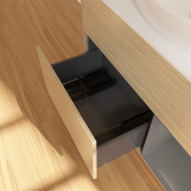 Тумба под раковину Villeroy & Boch Finion 100х50,1 см с подсветкой МДФ шпон дуба/стекло белое матовое F901GKPC