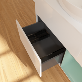 Тумба под раковину Villeroy & Boch Finion 100х50,1 см с подсветкой МДФ глянцевый белый лак/стекло белое матовое F901GMGF