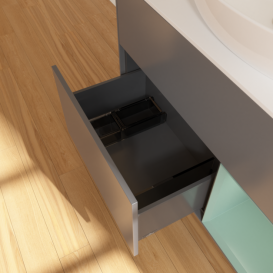 Тумба под раковину Villeroy & Boch Finion 100х50,1 см с подсветкой МДФ антрацит матовый лак/стекло белое матовое F901GMGK