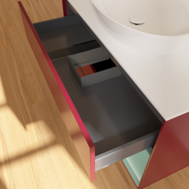 Тумба под раковину Villeroy & Boch Finion 100х50,1 см с подсветкой МДФ пион матовый лак/стекло белое матовое F901GMHB