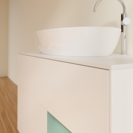 Тумба под раковину Villeroy & Boch Finion 100х50,1 см с подсветкой МДФ белый матовый лак/стекло белое матовое F901GMMT