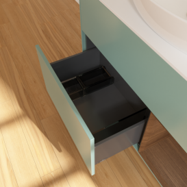 Тумба под раковину Villeroy & Boch Finion 100х50,1 см с подсветкой МДФ оливковый матовый лак/стекло белое матовое F901GNGM