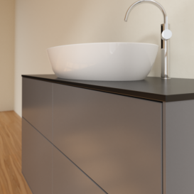 Тумба под раковину Villeroy & Boch Finion 120х50,1 см с подсветкой МДФ антрацит матовый лак/стекло черное матовое G91200GK