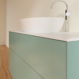 Тумба под раковину Villeroy & Boch Finion 120х50,1 см с подсветкой МДФ оливковый матовый лак/стекло белое матовое G91100GM