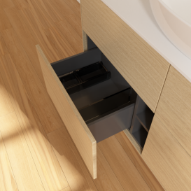 Тумба под раковину Villeroy & Boch Finion 120х50,1 см с подсветкой МДФ шпон дуба/стекло белое матовое G91100PC