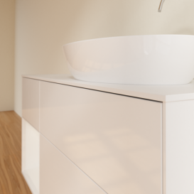 Тумба под раковину Villeroy & Boch Finion 120х50,1 см с подсветкой МДФ глянцевый белый лак/стекло белое матовое F921GFGF