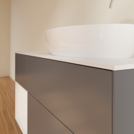 Тумба под раковину Villeroy & Boch Finion 120х50,1 см с подсветкой МДФ антрацит матовый лак/стекло белое матовое F921GFGK