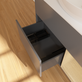 Тумба под раковину Villeroy & Boch Finion 100х50,1 см с подсветкой МДФ антрацит матовый лак/стекло белое матовое F901PCGK