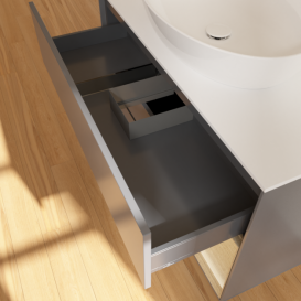 Тумба под раковину Villeroy & Boch Finion 100х50,1 см с подсветкой МДФ антрацит матовый лак/стекло белое матовое F901PCGK