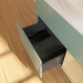 Тумба під раковину Villeroy & Boch Finion 100х50,1 см із підсвічуванням МДФ оливковий матовий лак/скло біле матове F901PCGM