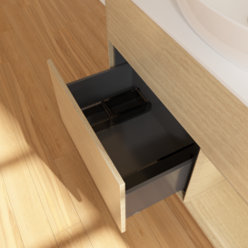 Тумба под раковину Villeroy & Boch Finion 100х50,1 см с подсветкой МДФ шпон дуба/стекло белое матовое F901PCPC