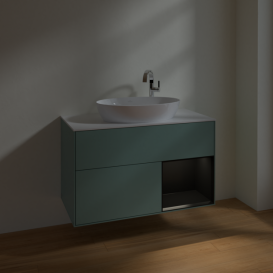 Тумба под раковину Villeroy & Boch Finion 100х50,1 см с подсветкой МДФ оливковый матовый лак/стекло белое матовое F901PDGM