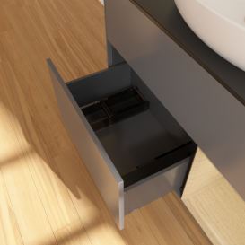 Тумба под раковину Villeroy & Boch Finion 100х50,1 см с подсветкой МДФ антрацит матовый лак/стекло черное матовое F902PCGK