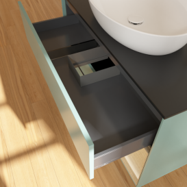 Тумба под раковину Villeroy & Boch Finion 100х50,1 см с подсветкой МДФ оливковый матовый лак/стекло черное матовое F902PCGM